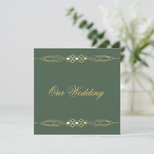 Faire-part de mariage or glamour (Debout devant)