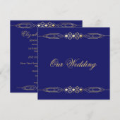 Faire-part de mariage or glamour (Devant / Derrière)