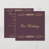 Faire-part de mariage or glamour (Devant / Derrière)