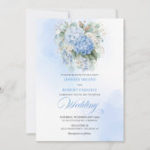 Faire-part de mariage or hydrangea bleu de luxe (Devant)