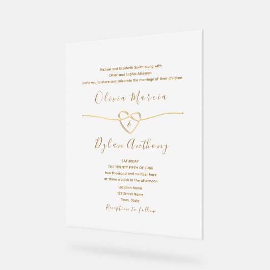 Faire-part de mariage Or moderne (Angle)