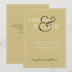 Faire-part de mariage Or moderne
