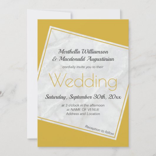 Faire-part de mariage Or moderne (Devant)