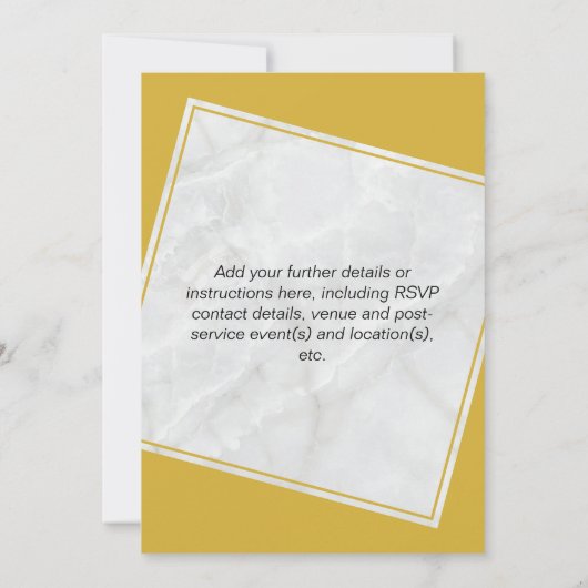 Faire-part de mariage Or moderne (Dos)