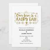 Faire-part de mariage OR NOTRE AMOUR EST UN CONTE (Devant / Derrière)