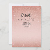 Faire-part de mariage or rose, Ombre rose (Dos)