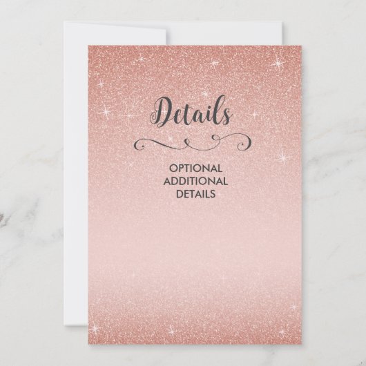 Faire-part de mariage or rose, Ombre rose (Dos)