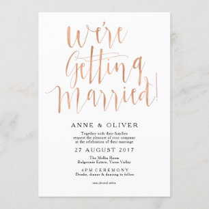 Faire-part de mariage or rose Rustique