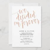 Faire-part de mariage or rose Rustique (Devant)