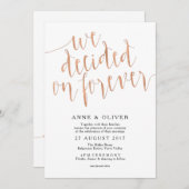 Faire-part de mariage or rose Rustique (Devant / Derrière)