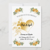 Faire-part de mariage or simple (Devant)