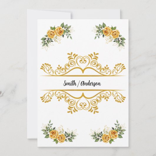 Faire-part de mariage or simple (Dos)