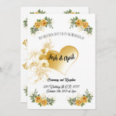 Faire-part de mariage or simple (Devant / Derrière)