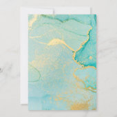 Faire-part de mariage Or Turquoise (Dos)