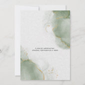 Faire-part de mariage or vert sauge atténué de mar (Dos)