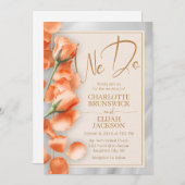 Faire-part de mariage orange (Devant / Derrière)