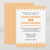 Faire-part de mariage Orange Blanc (Devant / Derrière)