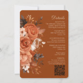 Faire-part de mariage orange brûlé (Dos)