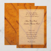 Faire-part de mariage orange de feuille d'automne (Devant / Derrière)