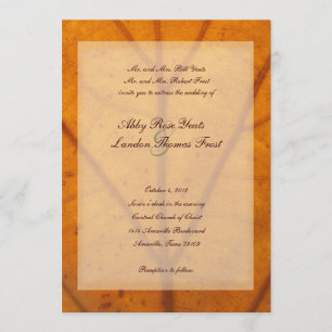 Faire-part de mariage orange de feuille d'automne