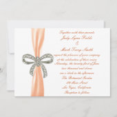 Faire-part de mariage orange Diamond Bow (Devant)