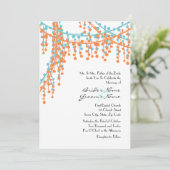 Faire-part de mariage orange et bleu (Debout devant)