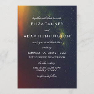 Faire-part de mariage orange et bleu-foncé de