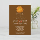 Faire-part de mariage orange et Brown Gerber Daisy (Debout devant)