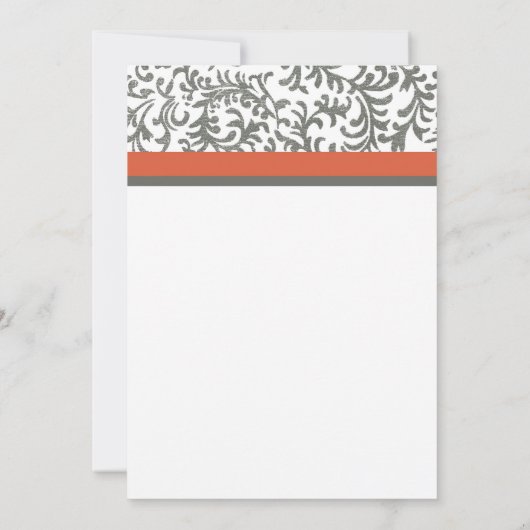 Faire-part de mariage orange et gris (Dos)