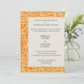 Faire-part de mariage orange et noir (Debout devant)