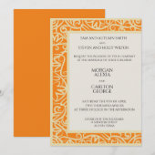 Faire-part de mariage orange et noir (Devant / Derrière)