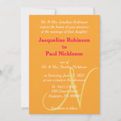 Faire-part de mariage Orange Framboise à monogramm (Devant)