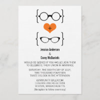 Faire-part de mariage Orange Geeky