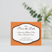 Faire-part de mariage orange marron et blanc (Debout devant)