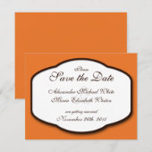 Faire-part de mariage orange marron et blanc (Devant / Derrière)