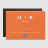 Faire-part de mariage orange moderne (Devant / Derrière)