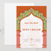 Faire-part de mariage orange moderne (Devant / Derrière)