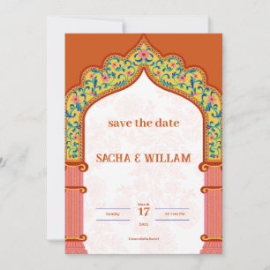 Faire-part de mariage orange moderne