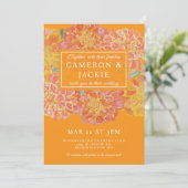 Faire-part de mariage orange souci vibrant (Debout devant)