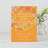 Faire-part de mariage orange souci vibrant (Debout devant)
