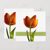 Faire-part de mariage Orange Tulip à conserver pou (Devant / Derrière)