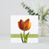 Faire-part de mariage Orange Tulip à conserver pou (Debout devant)
