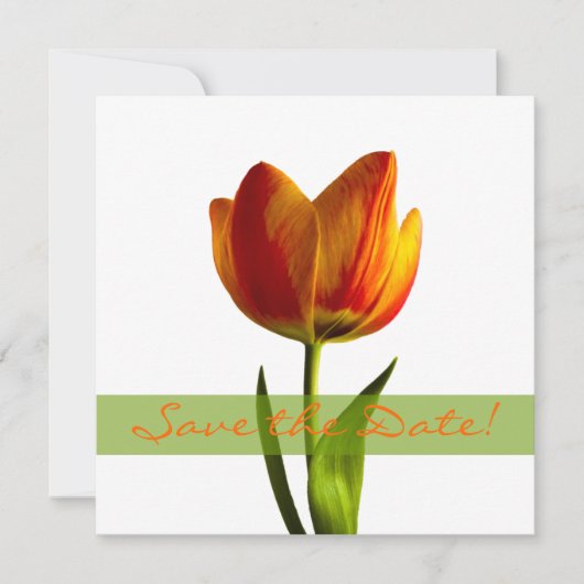 Faire-part de mariage Orange Tulip à conserver pou (Devant)