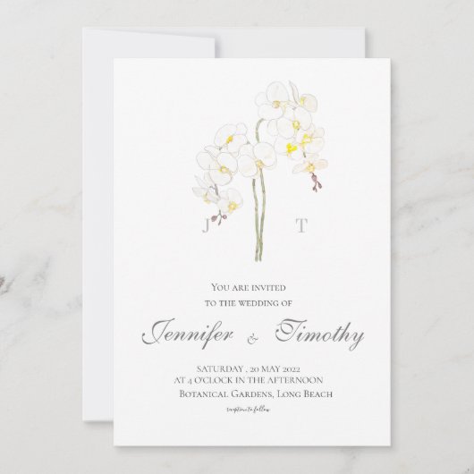 Faire-part de mariage orchidée blanche (Devant)