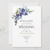 Faire-part de mariage orchidée bleue (Devant)