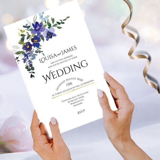 Faire-part de mariage orchidée bleue