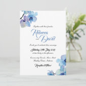Faire-part de mariage | Orchidée bleue (Debout devant)