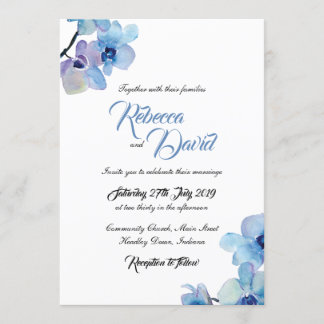 Faire-part de mariage | Orchidée bleue