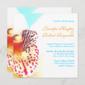 Faire-part de mariage orchidée colorée (Devant / Derrière)