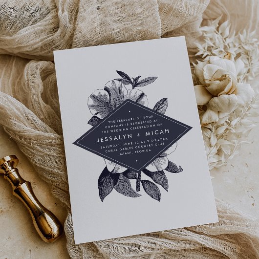 Faire-part de mariage orchidée de minuit